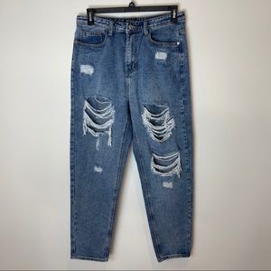 Pretty Little Thing Distressed Mom Jean 10